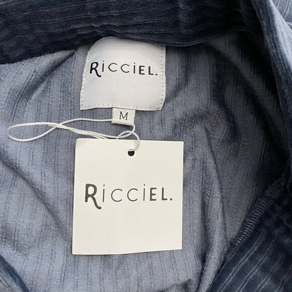 NWT Minimalist Ricciel Skirt Set Velvet Velour Blue Ribbed Modest Size Medium M - Picture 12 of 13